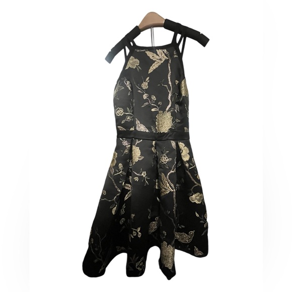 Worn ONCE ! Yaya &co black with gold embroidered dresses - Picture 1 of 8